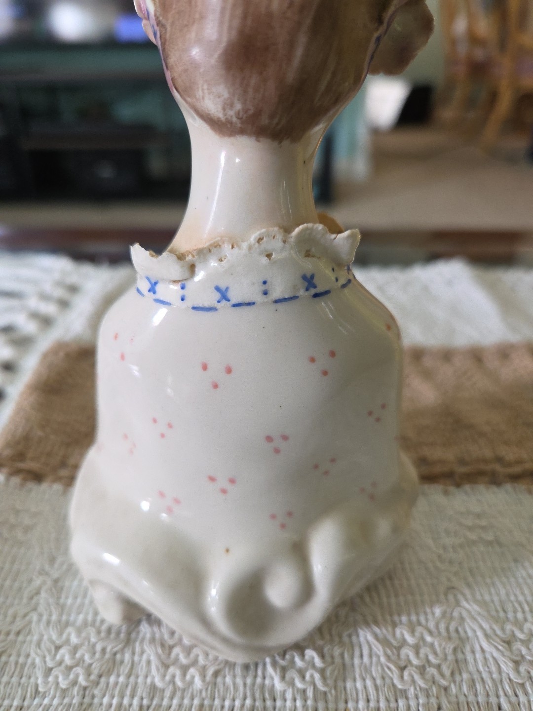 Vintage Cordey 5010 Victorian Woman Bust Porcelain Figurine 6.5″ Flowers 1940’s