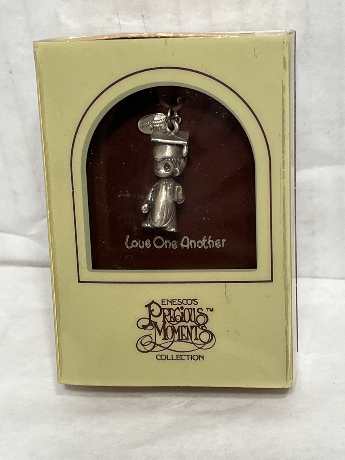Precious Moments JY 105 Silverplate Charm Boy Graduate The Lord Bless You