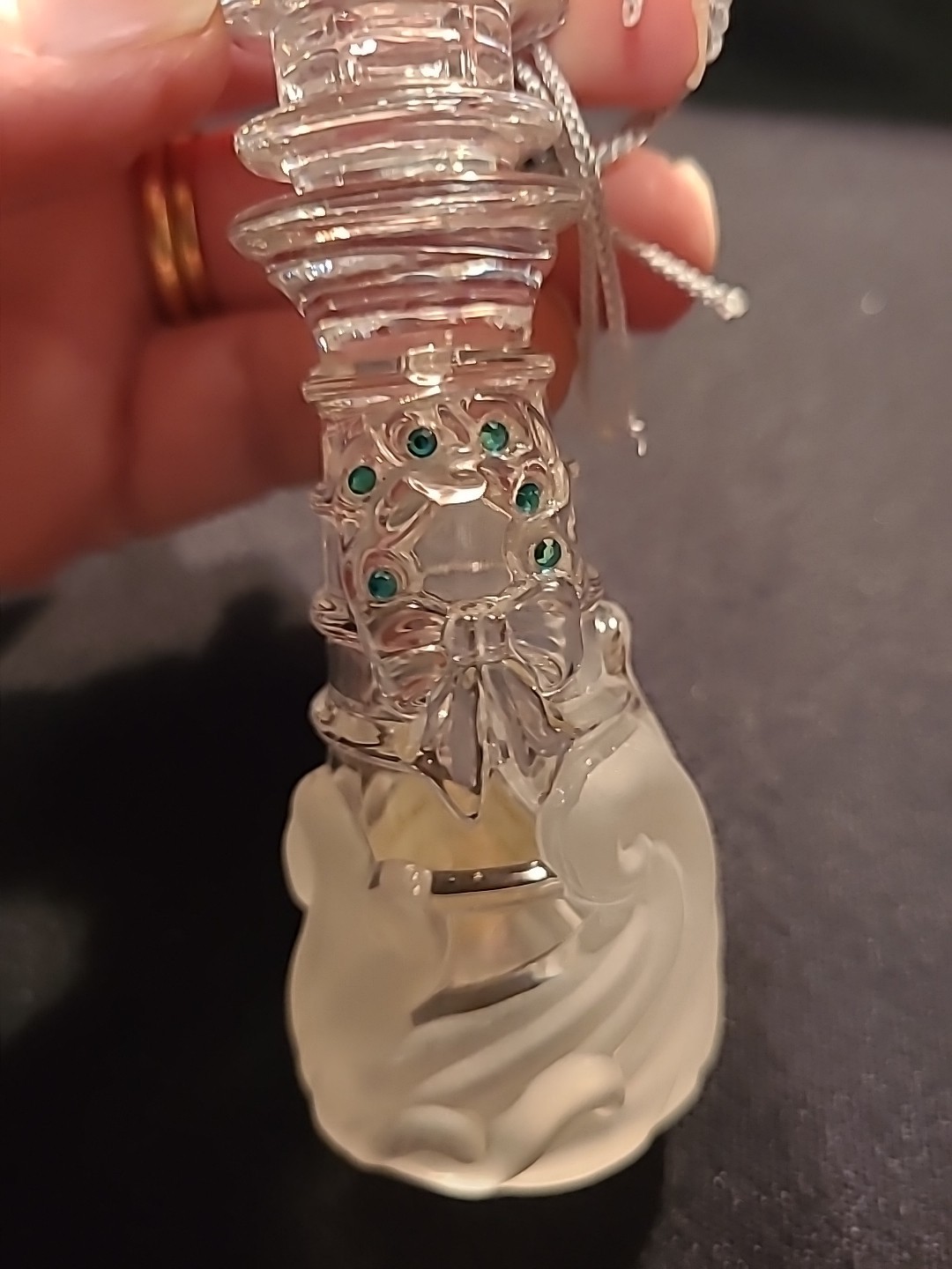 Lenox Crystal Lighthouse Ornament 2002 Blue Austrian Crystals ~ No Box