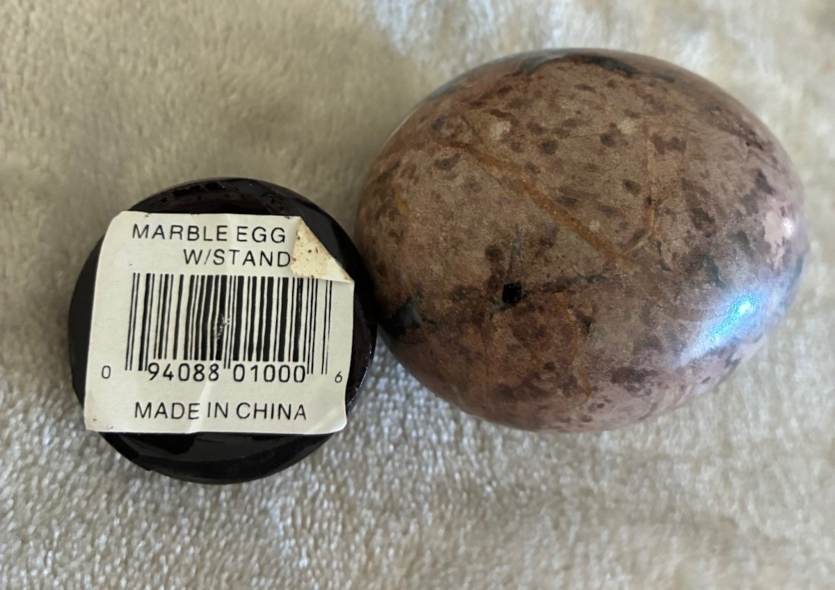 Eggs Marble Neutral Tones Multi Colored With Stands 2.75” (6) Easter Decor NEW
