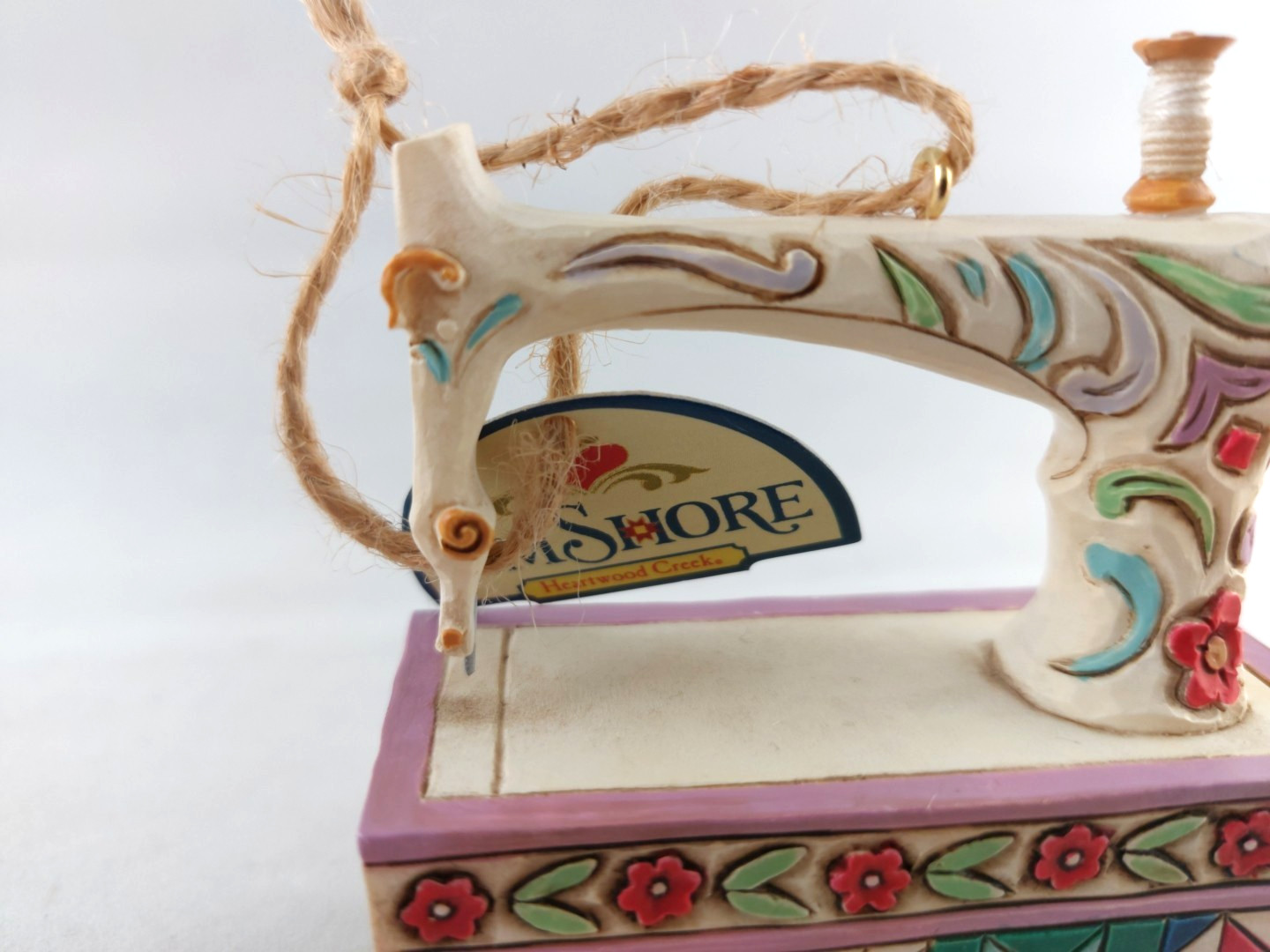 Jim Shore Heartwood Creek White Sewing Machine Keepsake Quilting Ornament, 2016