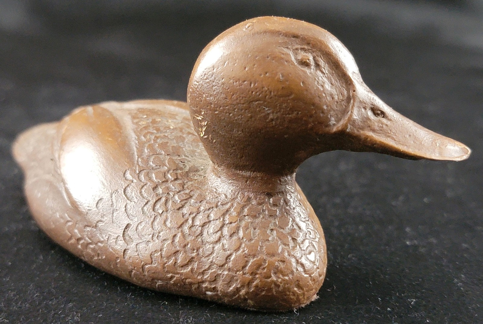 Vintage Mallard Duck Decoy 4in Resin Wood Look Mini Paperweight Decor