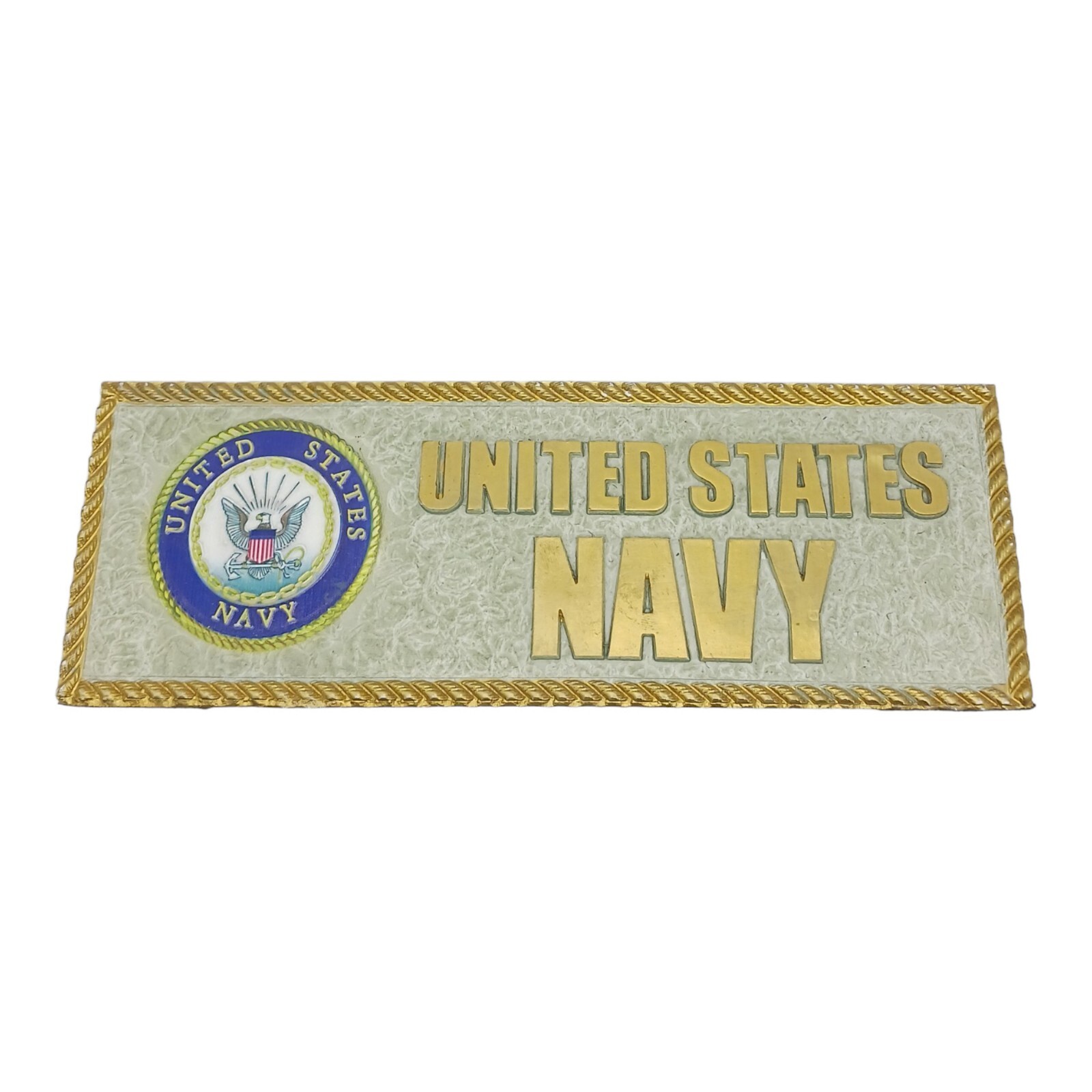 Spoontiques United States Navy Desk Plaque Ceramic 3”X 8”