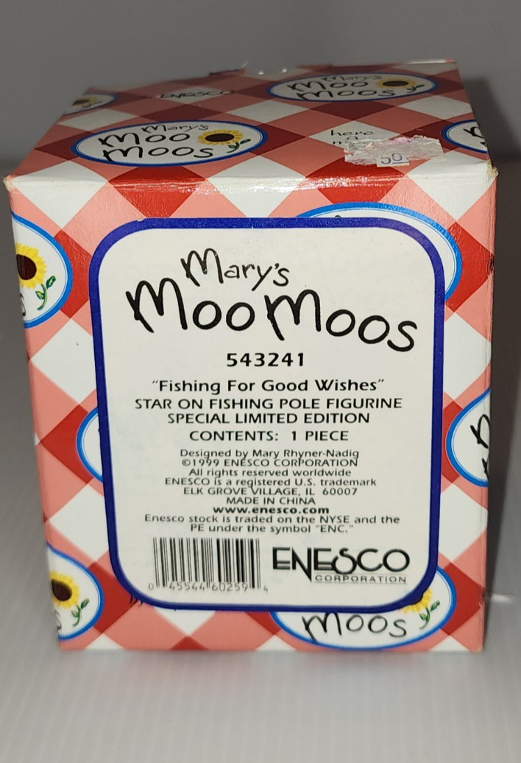 Mary’s Moo Moos Fishing for Good Wishes Limited Edition 543241 Enesco 1999 boxed