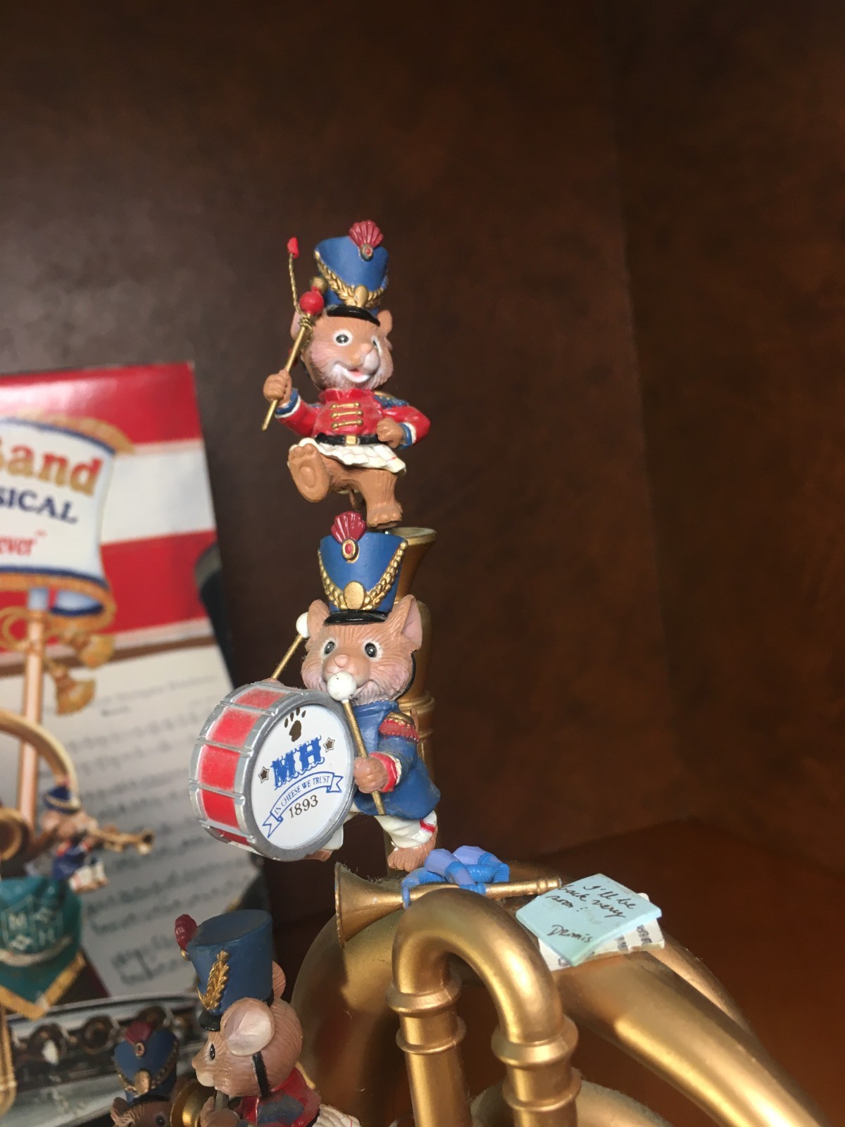 **Vintage ENESCO STRIKE UP THE BAND MUSICAL ANIMATED MICE STARS & STRIPES~VIDEO