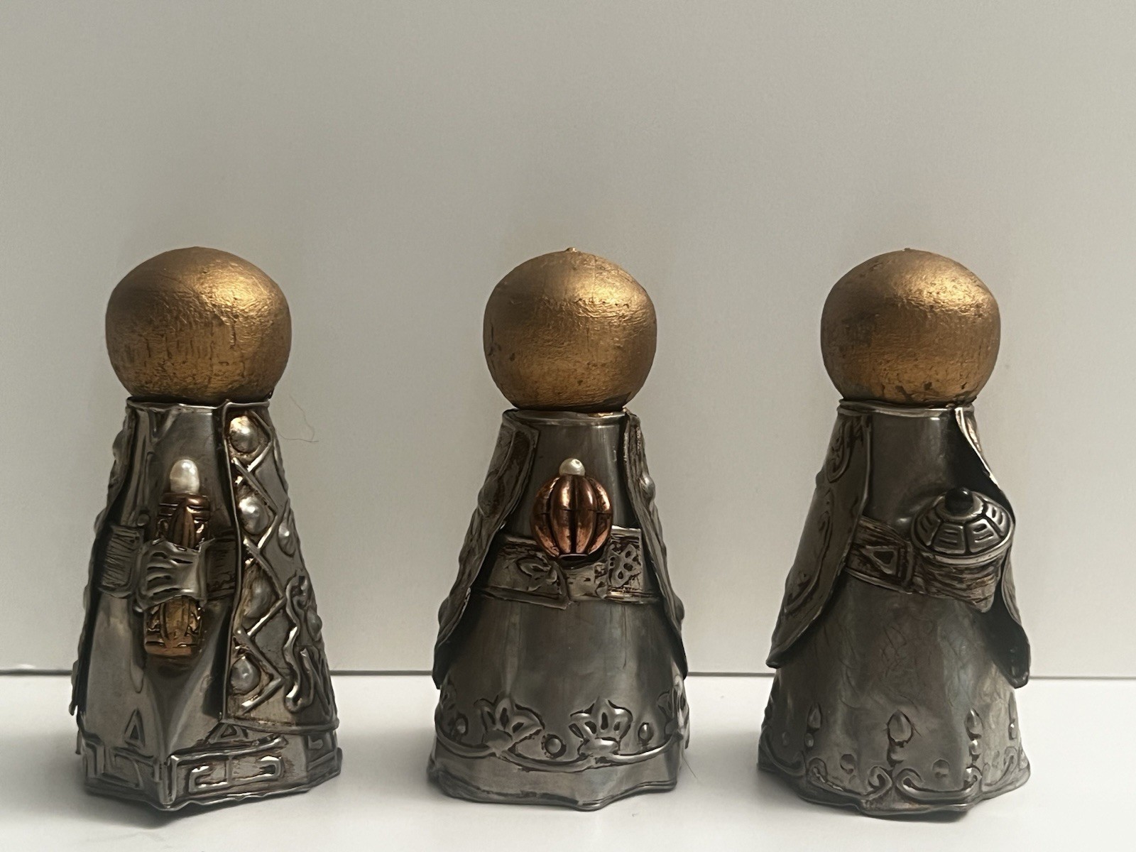 Vintage MCM The Three Wiseman Magi Christmas Nativity Ornament Figurines Nice!
