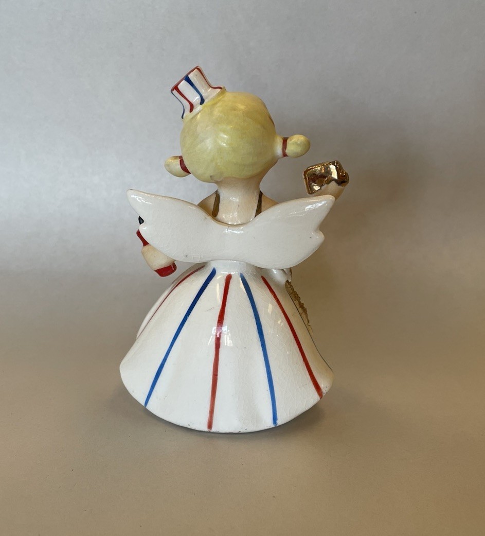 1950s Vintage 4.75” Lefton July Firecracker Angel Fireworks #1987J