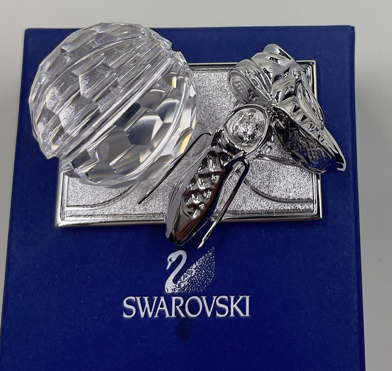 signed Swarovski~ BASKETBALL ~ Crystal Figurine ~ Trophy ~ New in Box ~ #680504
