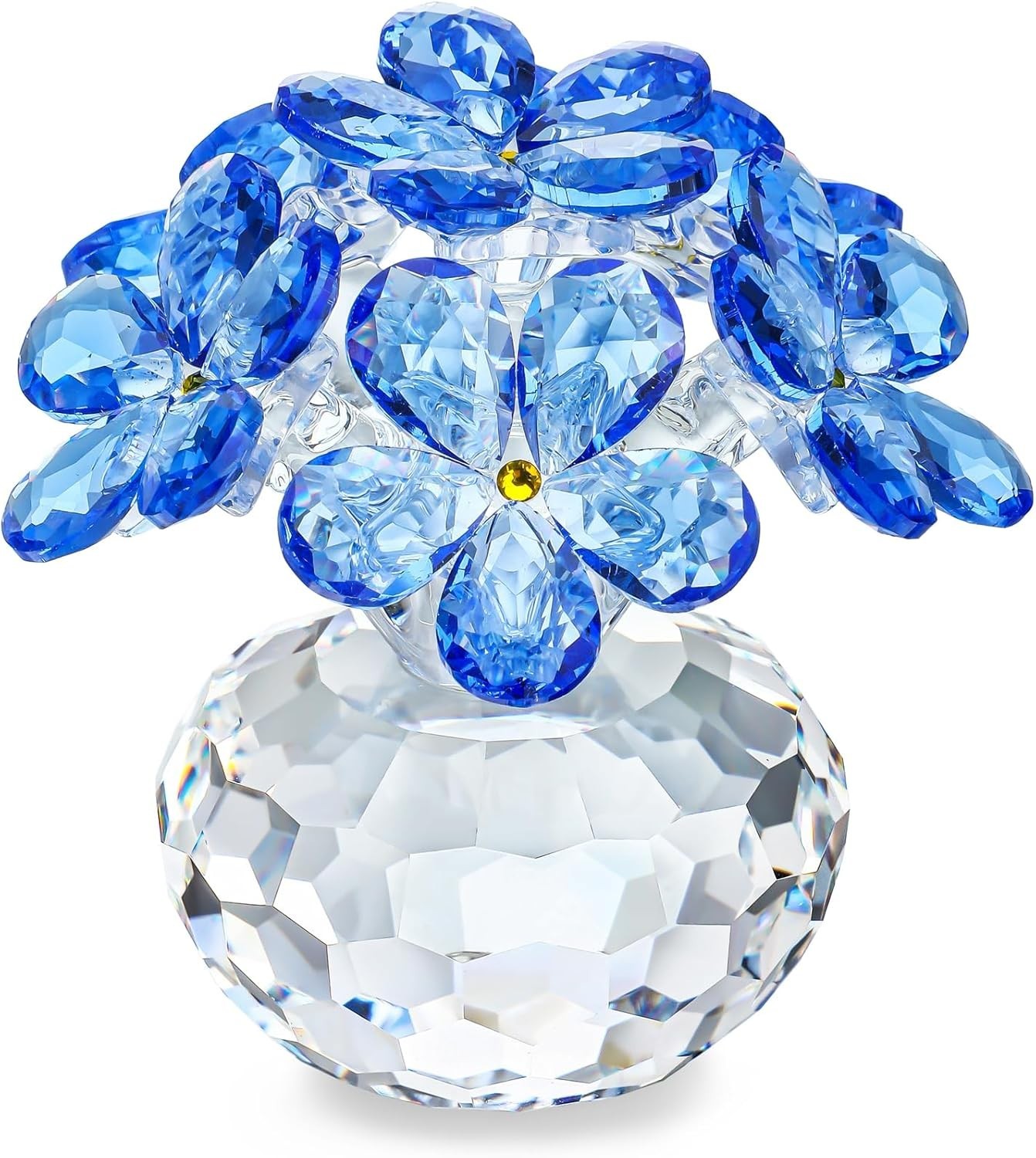 Blue Crystal Flower Figurine Forget Me Not,Crystal Gifts for Mom Wife Girlfri…
