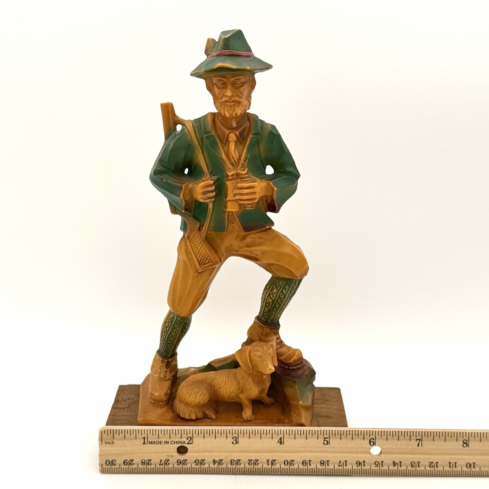 Ges Geschützt Black Forest Germany Figurine Hunter With Rifle And Dachshund Dog