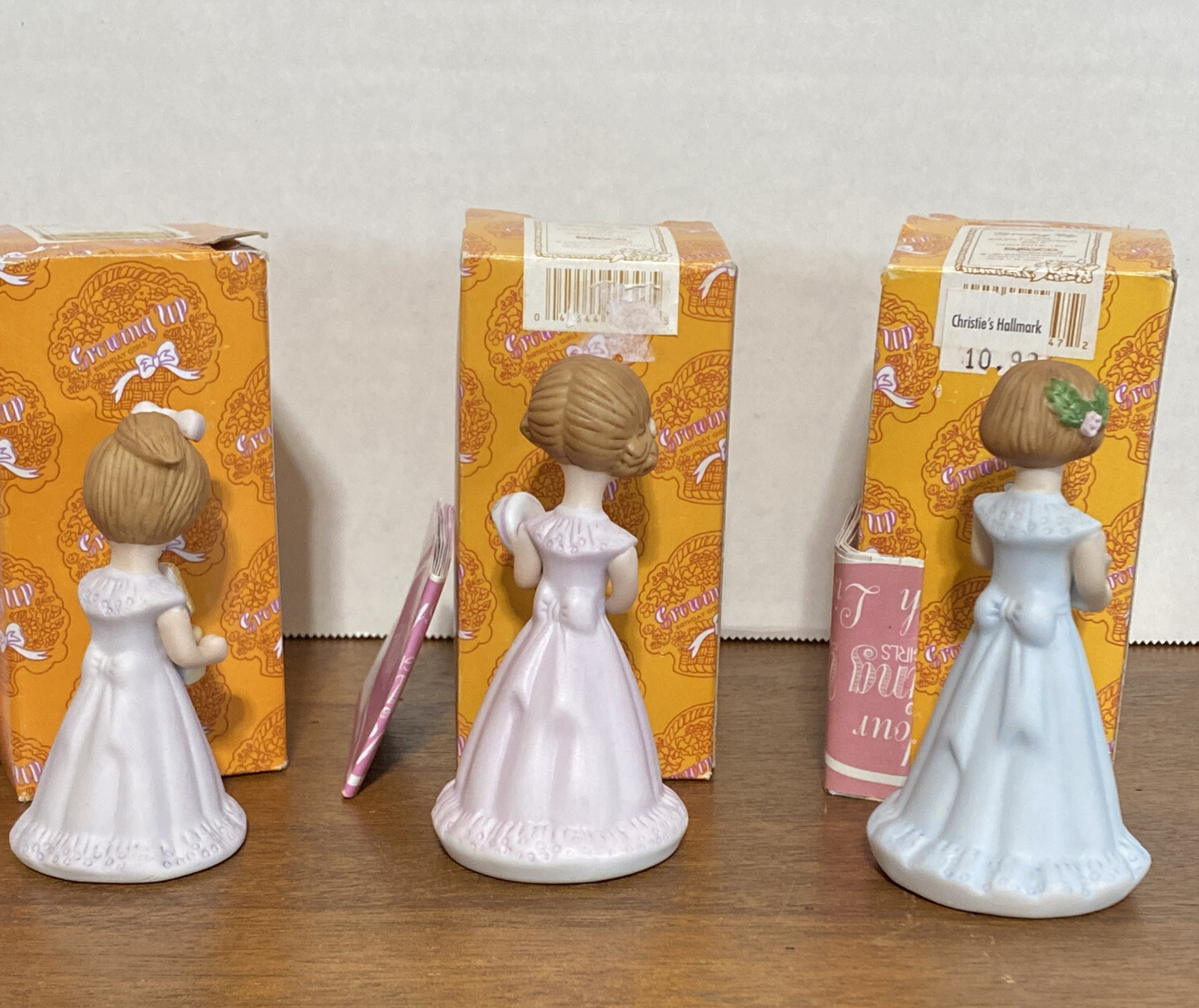 Authentic Growing up Girls Brunette Ages 4,5,6 Figurines – 1982 – ENESCO NIB
