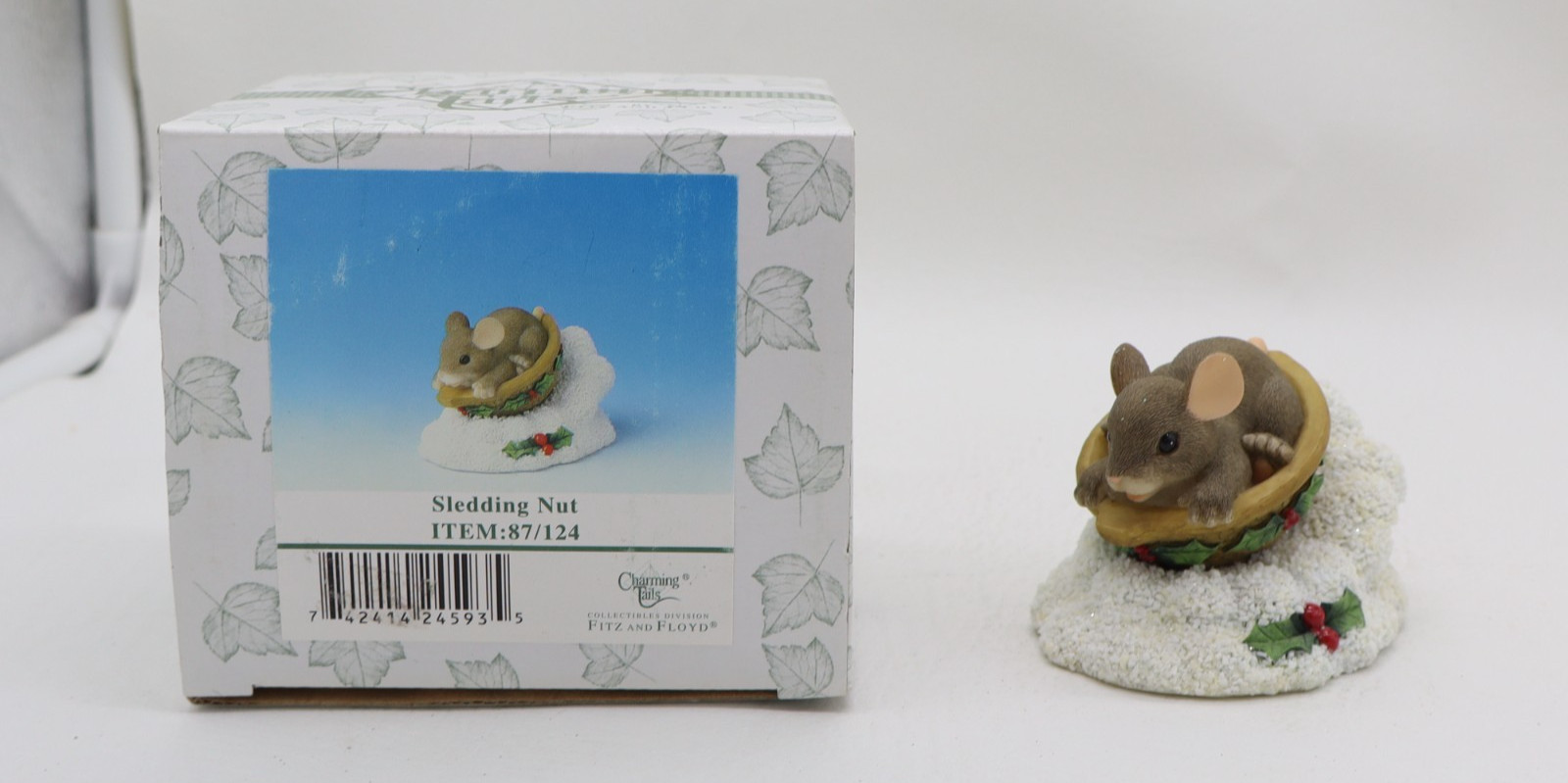 Charming Tails Sledding Nut Figurine Fitz & Floyd