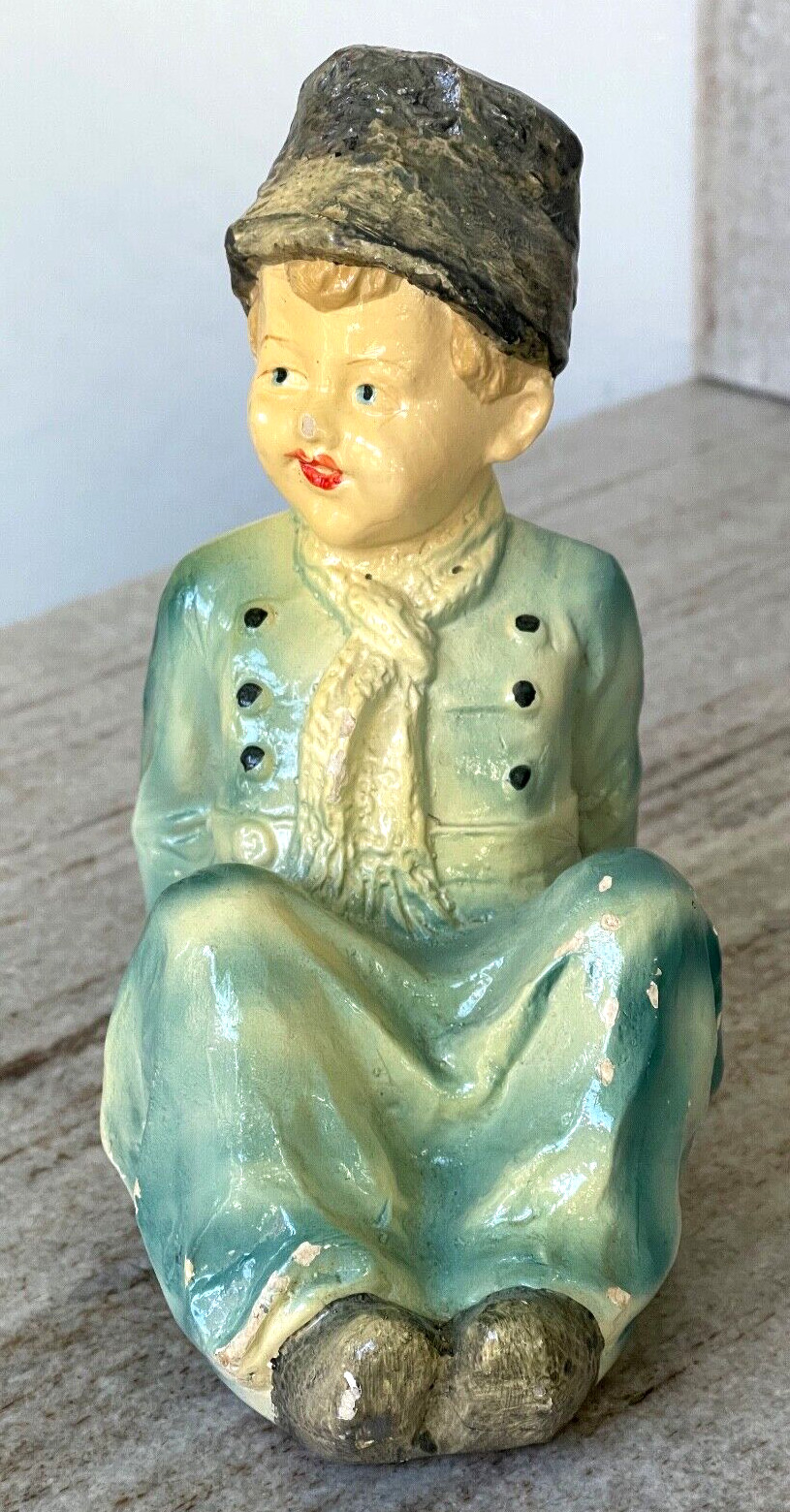 1930’s or 40’s Collector Roman Art Co Robia Ware Man Statue Chalkware Sculpture.