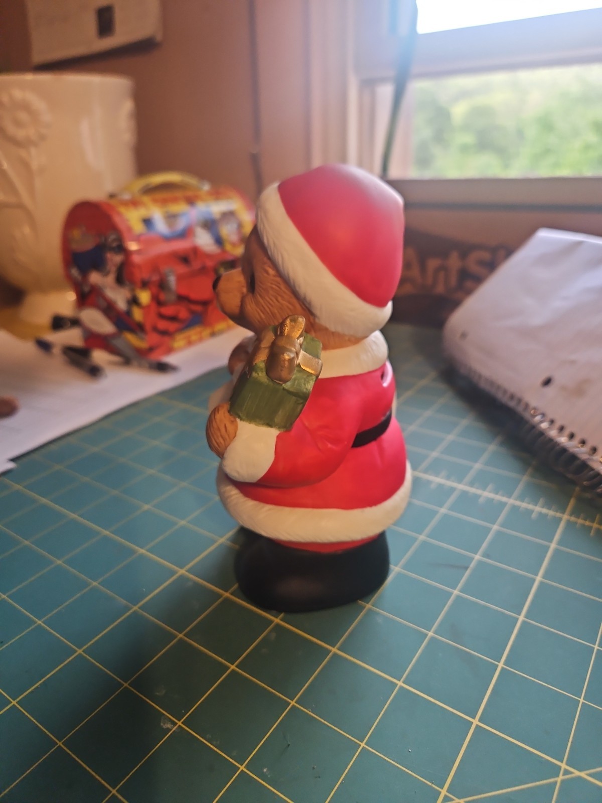 Homco Big Teddy Bear Dressed As Santa Clause
