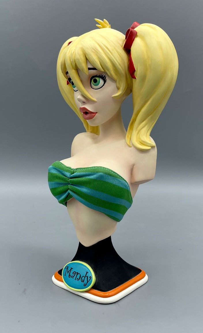Electric Tiki MANDY’S BUST BY DEAN YEAGLE 1/3 SCALE-Rare counter sample-SIGNED