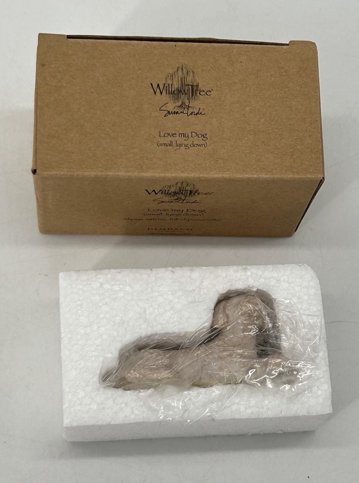 Willow Tree Love My Dog Small Lying Down Sculpted Hand-Painted Figure