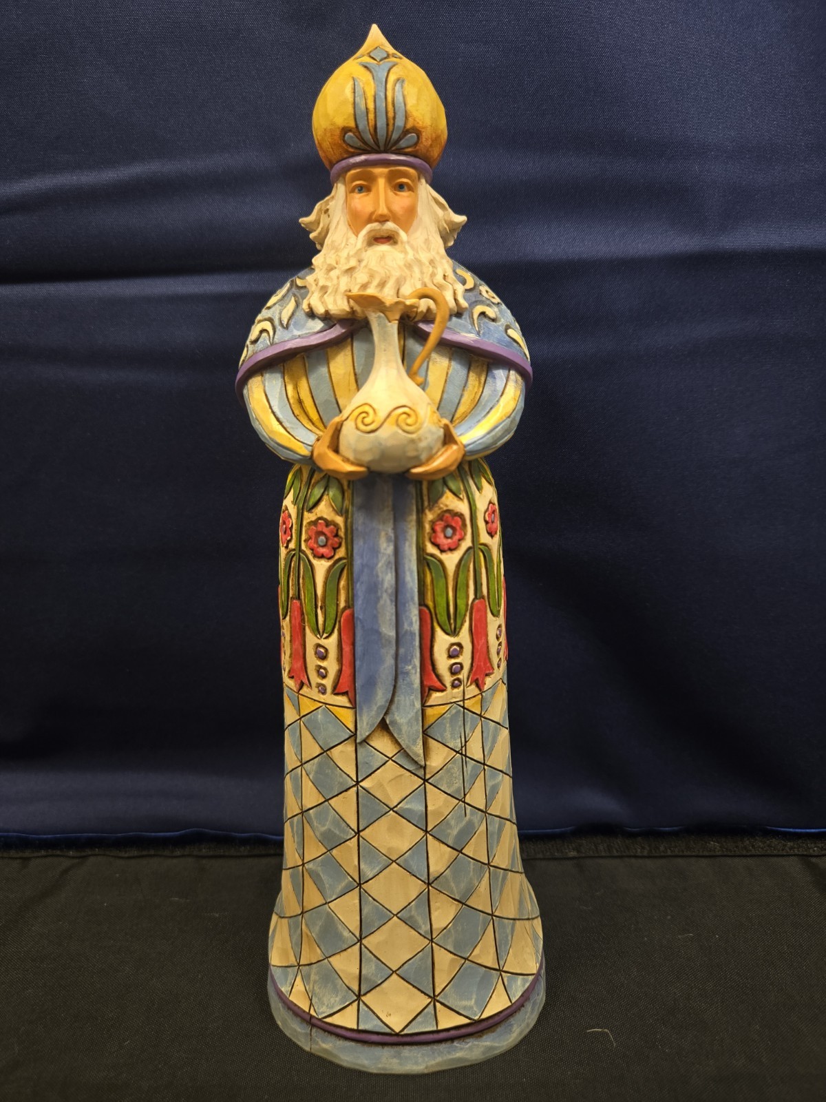 Jim Shore 2007 Set of 3 Blue Wiseman Figurines “Bearing Gifts” 4007982 w/ Box