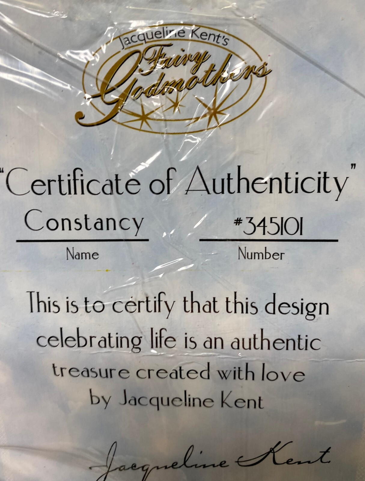 GIFTCRAFT BY JACQUELINE KENT FAIRY GODMOTHER JANUARY’S GARNET “CONSTANCY” NICE