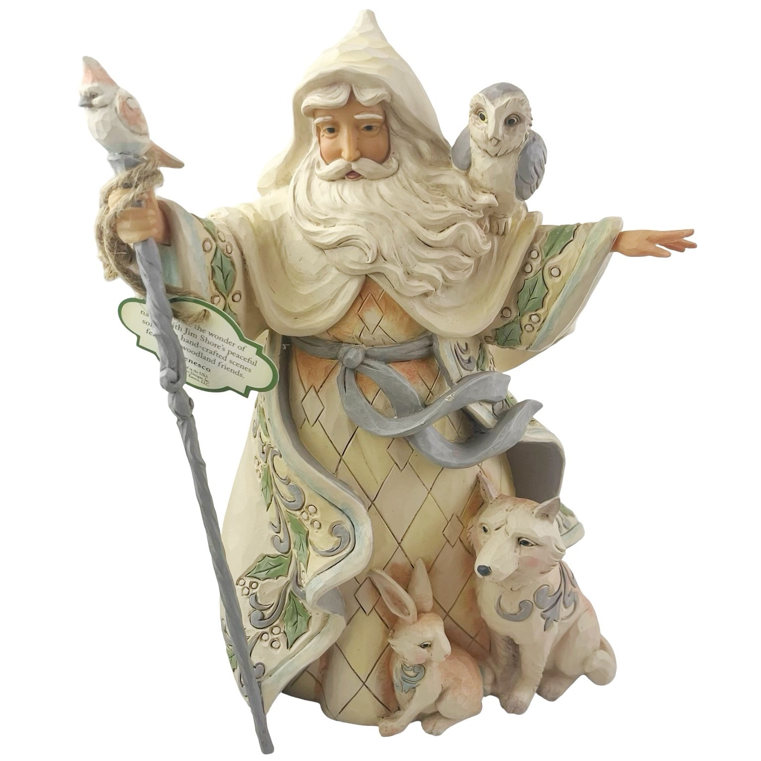 Jim Shore Heartwood Creek White Woodland Santa & Animals One Love For All AS IS