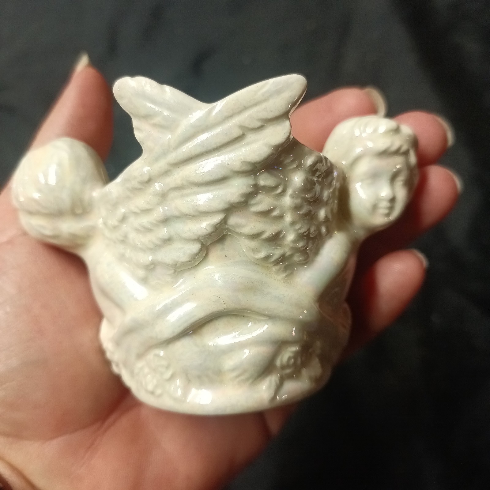 White Ceramic Angel Figurine Glossy Sculpture for Adults Any Room All Occasions