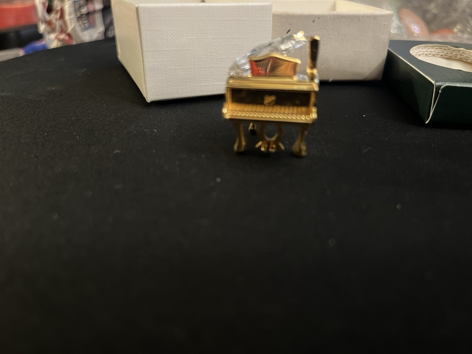 Swarovski Crystal Memories Miniature Baby Grand Piano 18K Gold Plated Retired