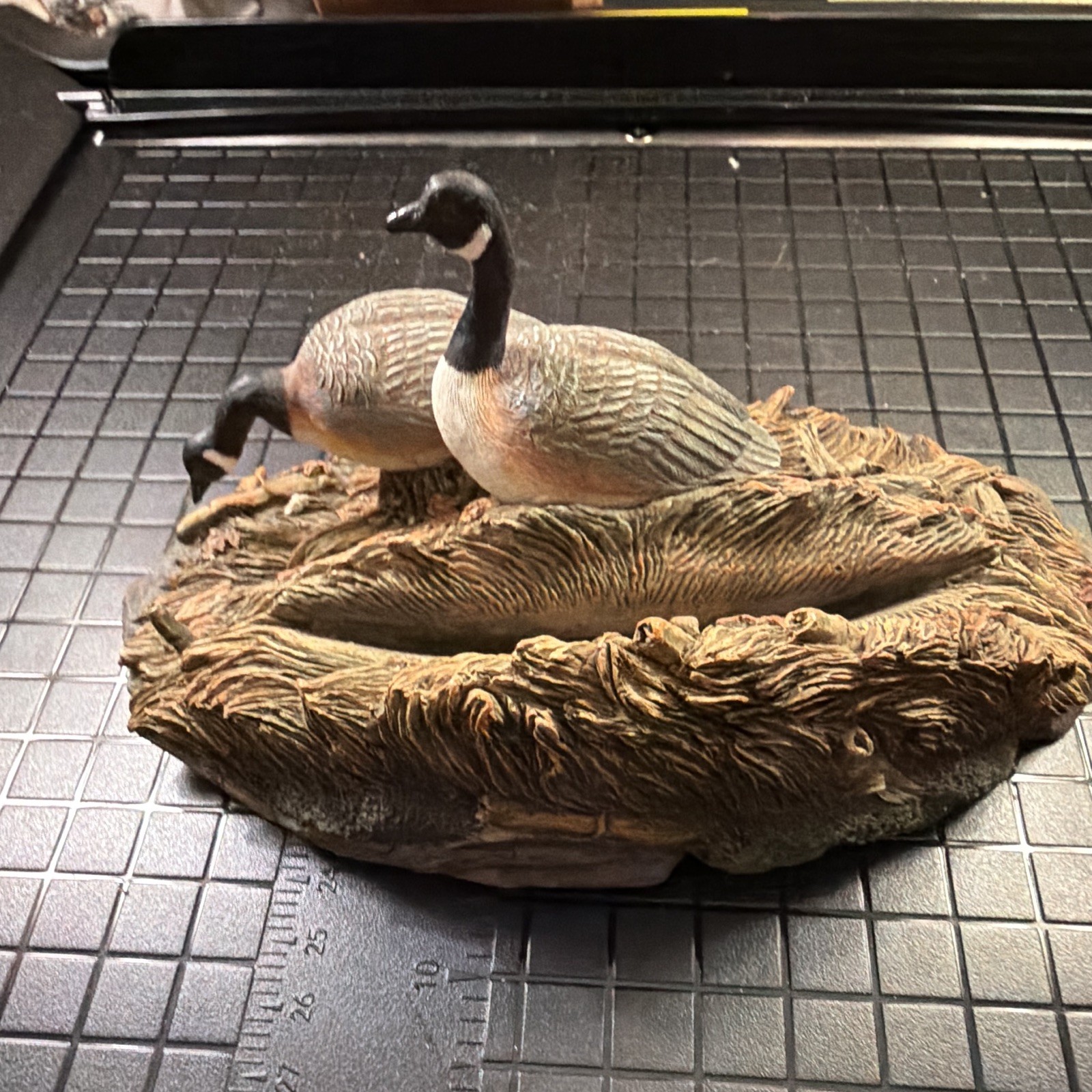 Terry Redlin Painted Resin Geese Figurine Multicolor on Base Signed 1990s