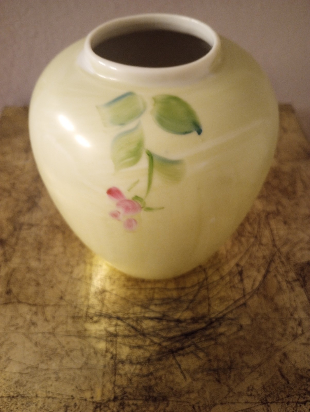 Andrea By Sadek Vintage Floral Roses Ginger Jar Vase #8729 Porcelain