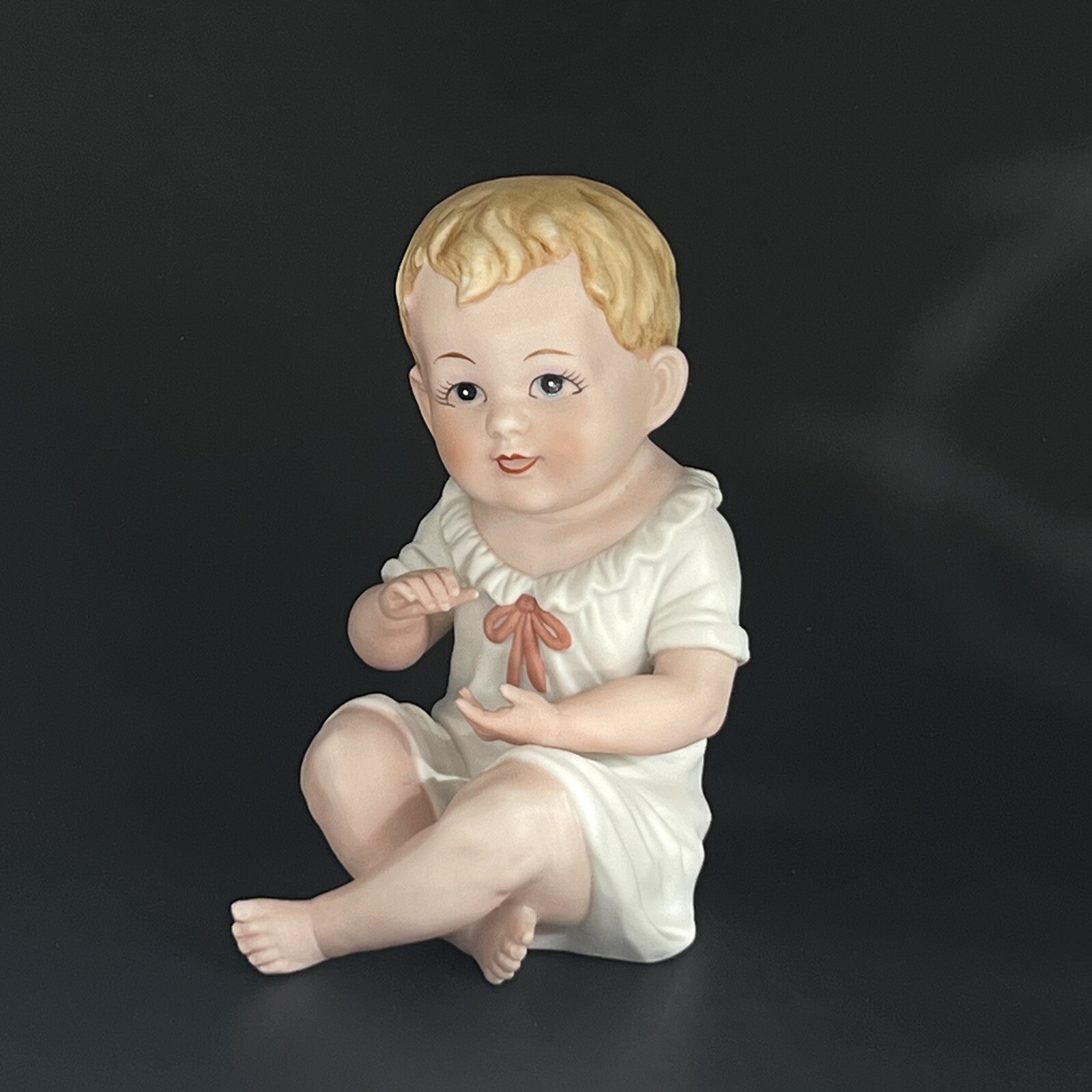 Vintage ANDREA by SADEK Find Bisque Piano Baby Playful Whimsical 6 Inches Tall