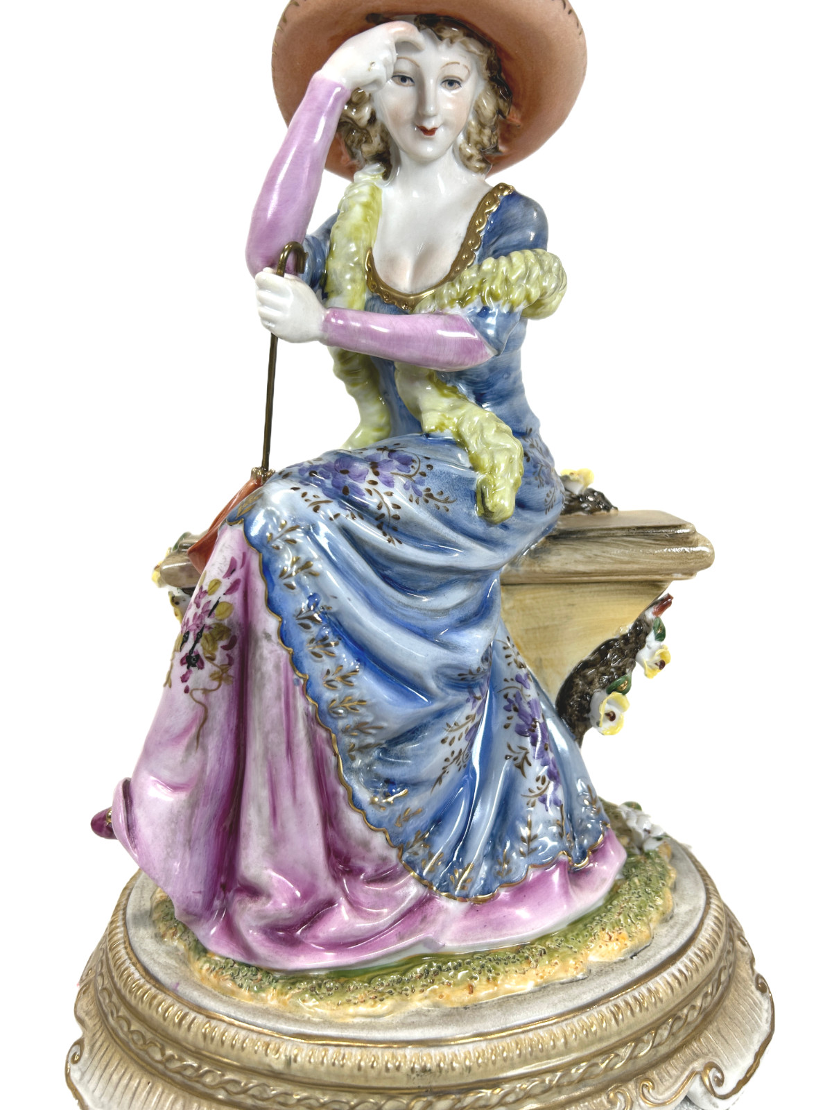 Vintage Carl Scheidig Grafenthal GDR Dresden Style Porcelain Lady Figurine