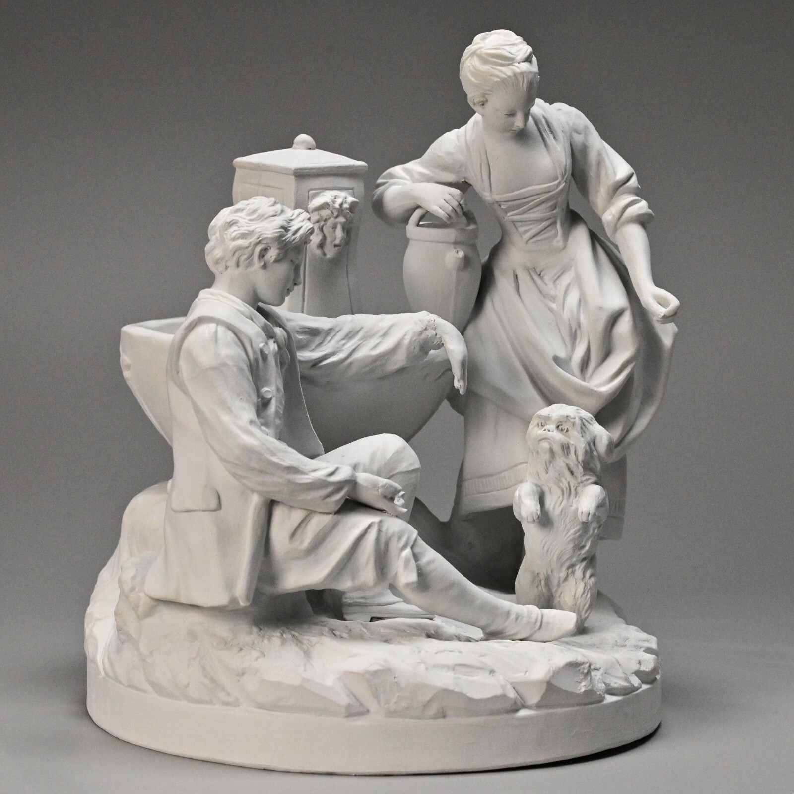 SEVRES Antique Original Signed Porcelain Bisque Figurine Group Statue Sculpture