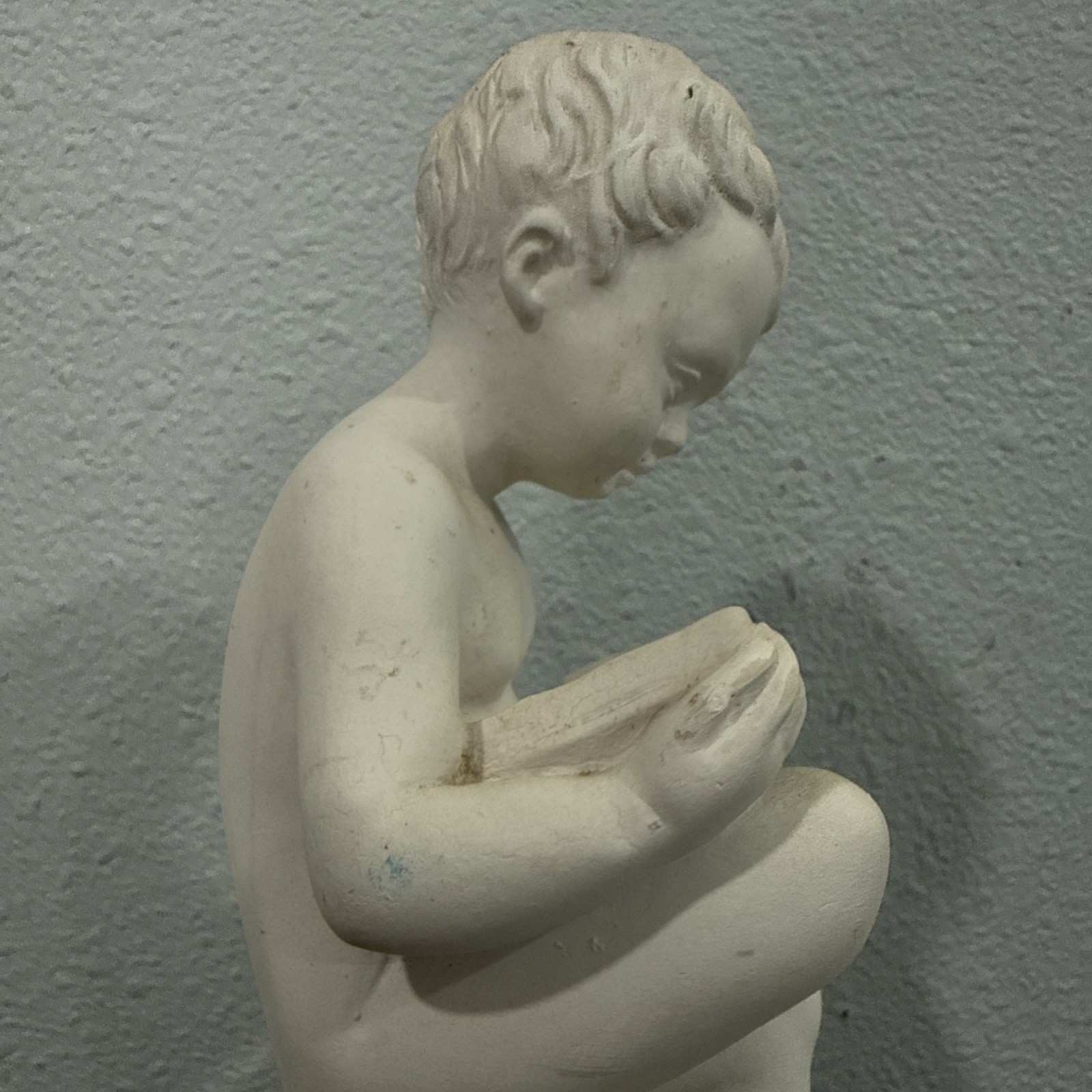 Vintage Child Reading Book Statue Sculpture Bust Figurine 10″ Classic Decor