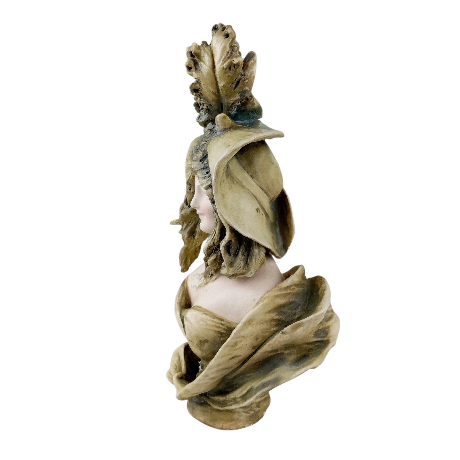 Antique Amphora Art Nouveau Porcelain Female Lady Beauty Bust Sculpture Austria