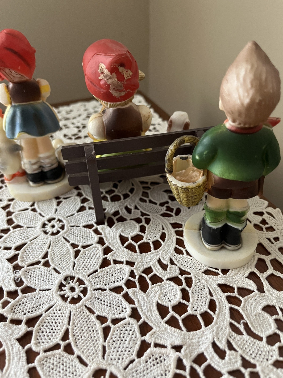Vintage Hummel Like Figures Hard Plastic German Boy And GIRL Hong Kong