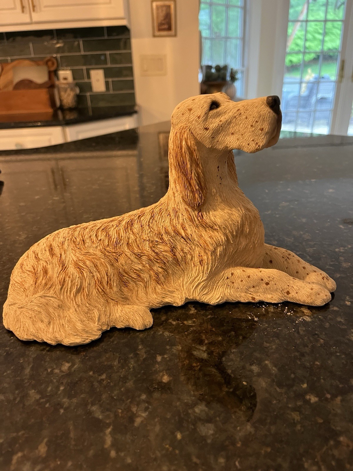 Sandicast Irish Setter Figurine Lying Down Signed Sandra Brue 1992–95 Vintage