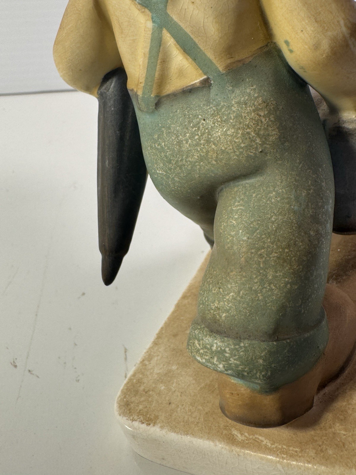 Vintage UCAGCO Ceramics Japan Rare Find Boy Walking Boots And Umbrella 6.5 Inch
