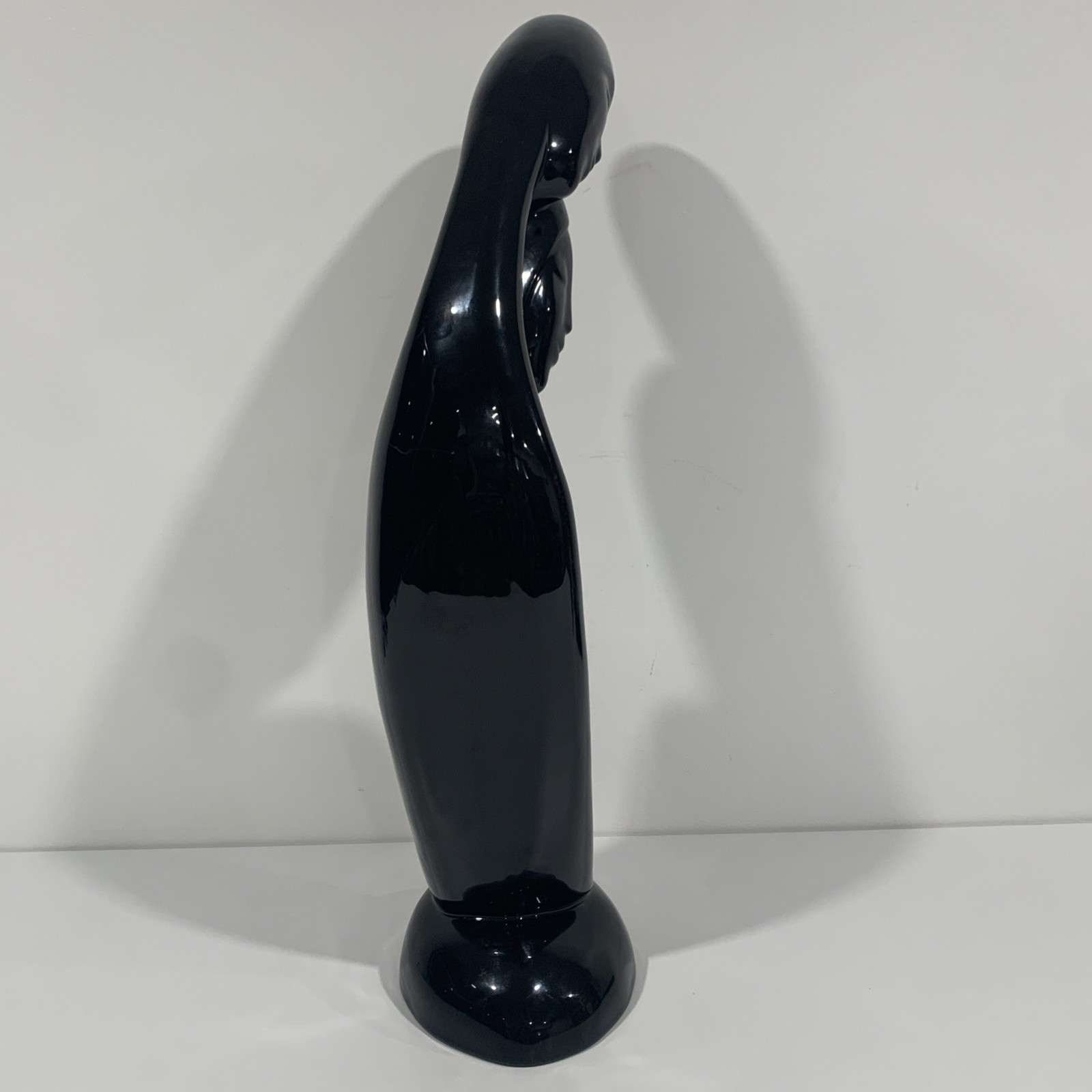 Large Vintage Royal Haeger Black Ceramic Protected Family Sculpture 21.5” MCM
