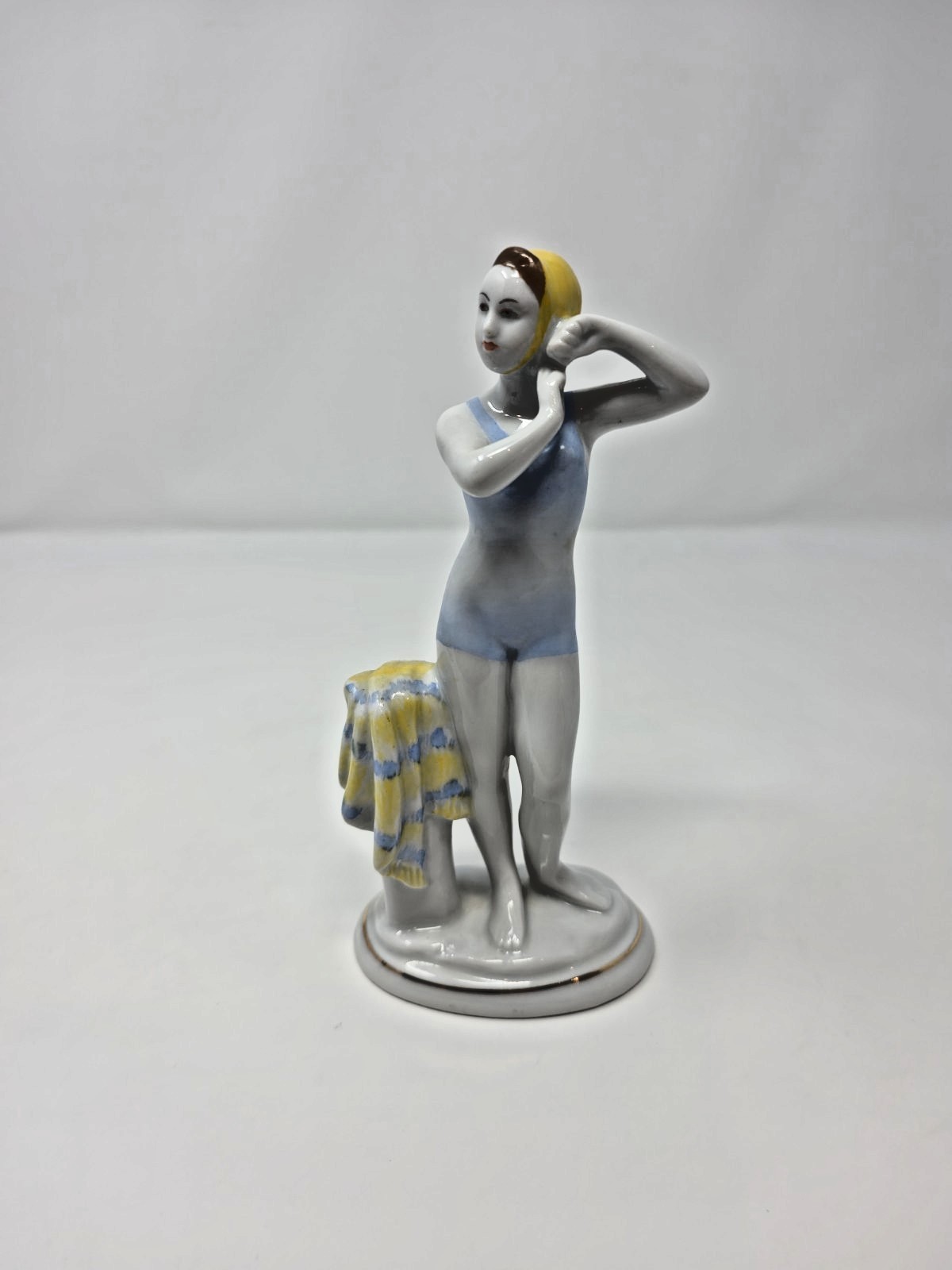 Lomonosov Porcelain Figurine, LFZ, Bather, Swimmer, A Girl From The USSR