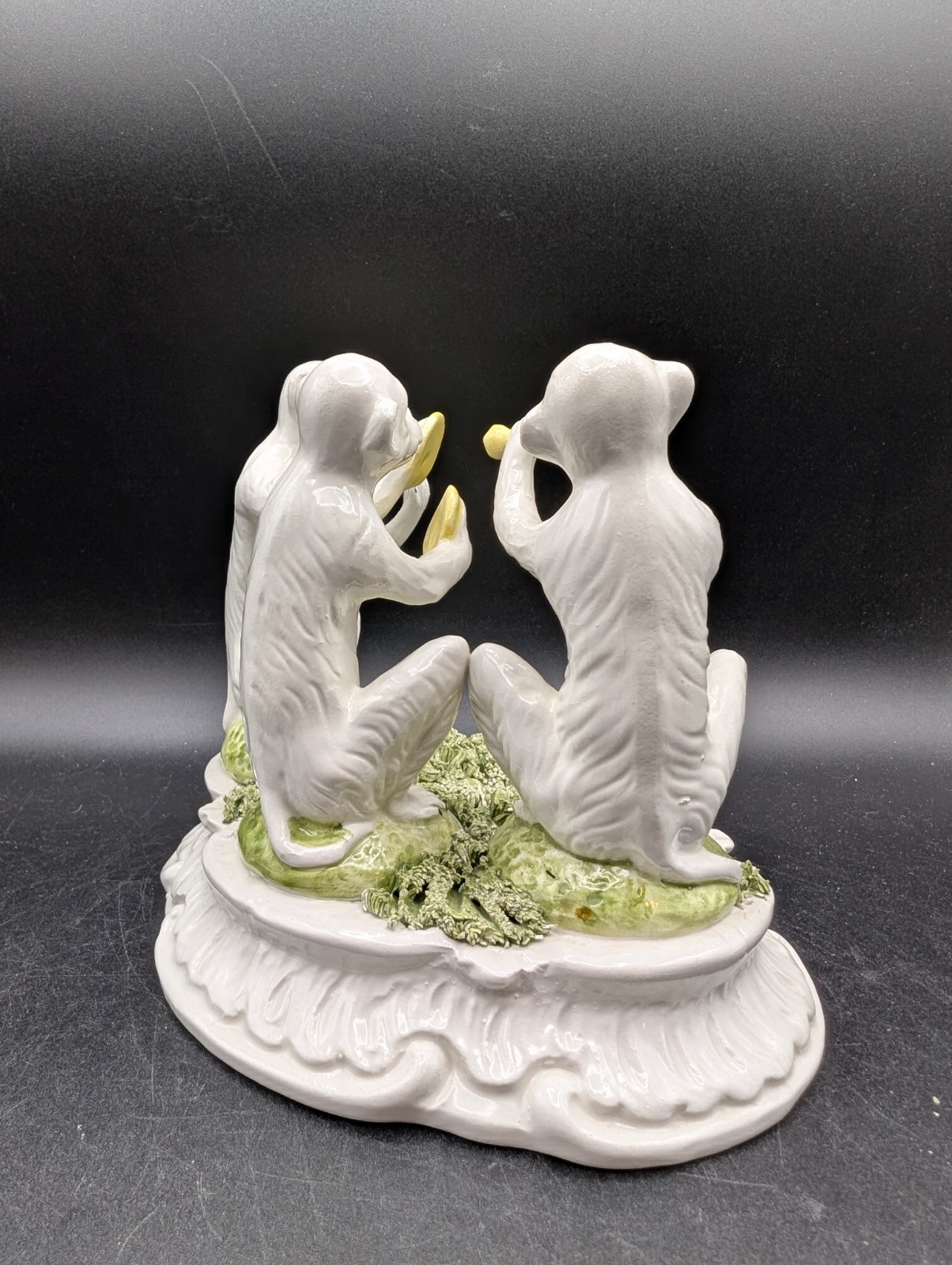 VTG Italian Majolica Ceramic Figurine 3 Monkeys Playing Instruments Signed GL