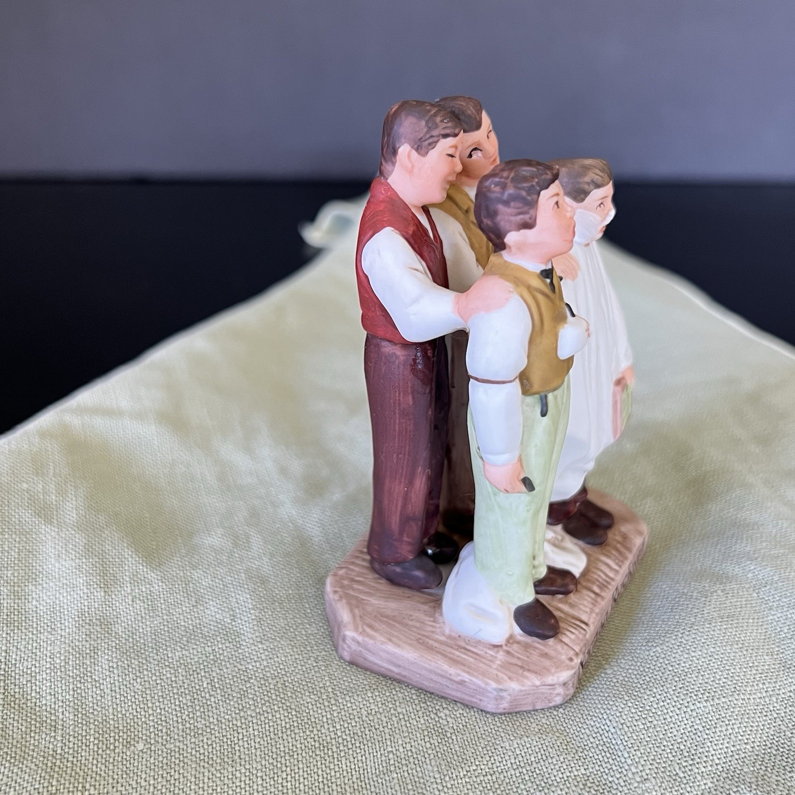 Norman Rockwell Sat Evening Post Barbershop Quartet Ceramic Figurine 1983 NR-223