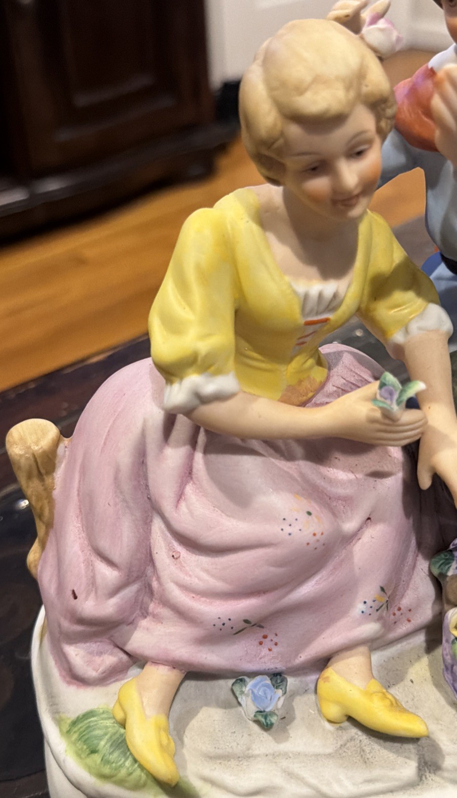 VTG Lenwile China Ardalt Mid-Century Courting Couple Bisque Figurine Boy Girl