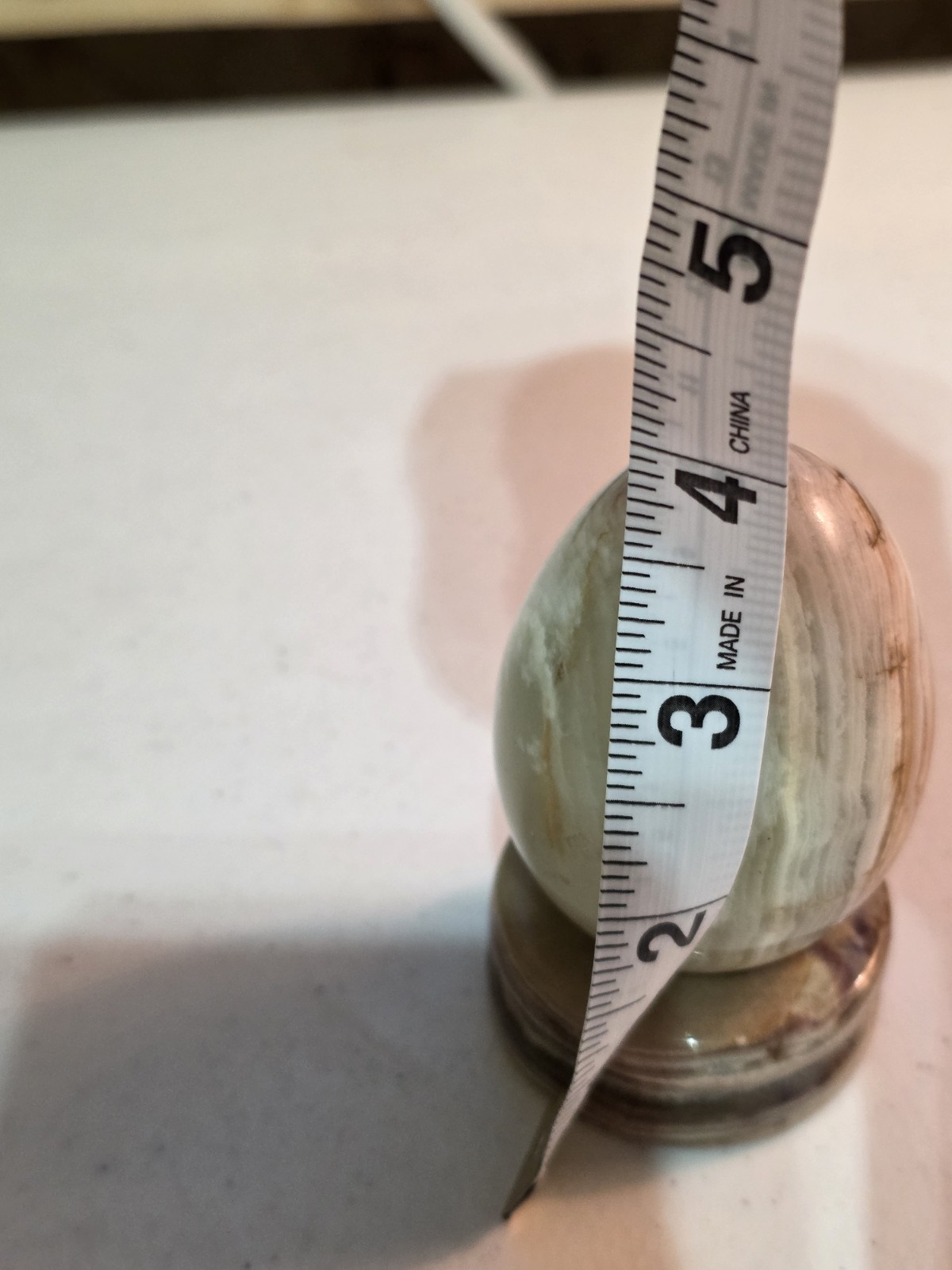Alabaster Marble Granite Polish Egg Subtle Tan Color Natural Agate And Stand 3.5