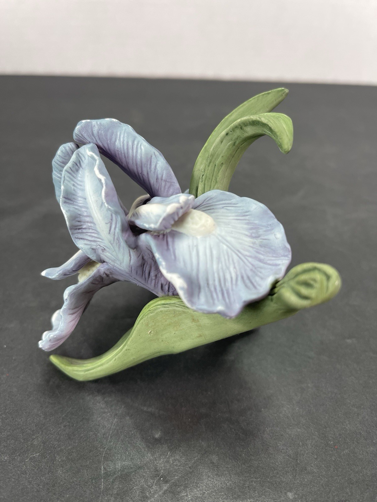 Lefton Blue Porcelain Bearded Blue Iris 4 3/4x 3.5”