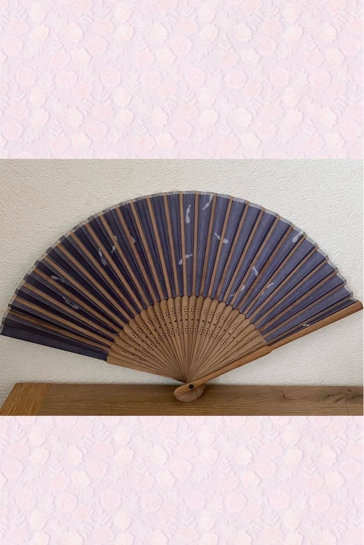 Floral Fan Accessory 8.3″ Unisex Kimono Yukata Showa Retro Theme