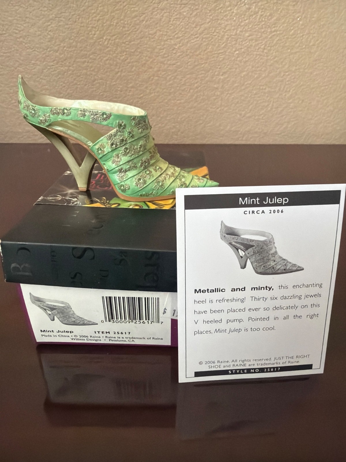 2006 Just The Right Shoe by Raine “Mint Julep” #25617 NEW in Box