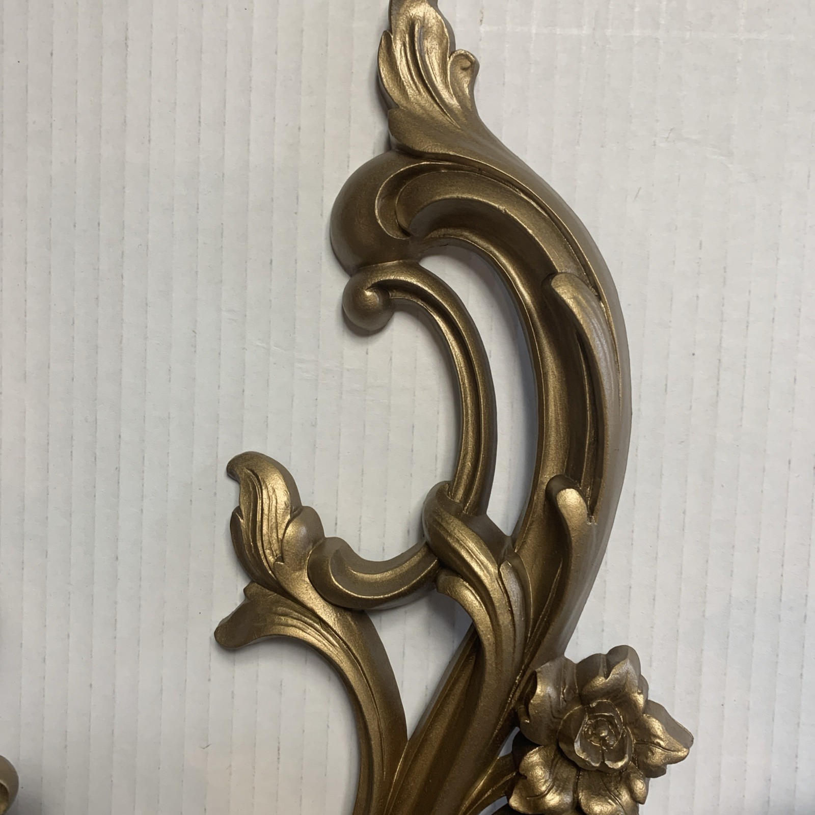 Home Interiors Homco 2 Arm Gold Sconce