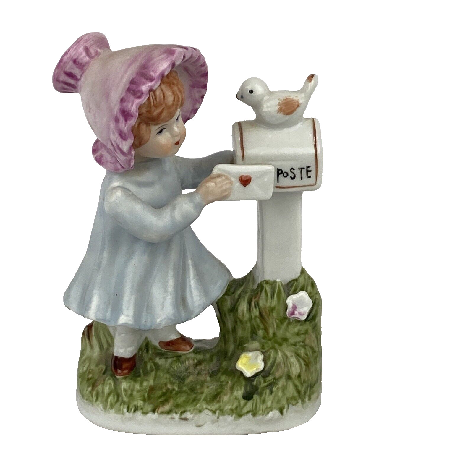 Royal California Girl Mailing Letter With Bird 5″ X 3″ Sweet!