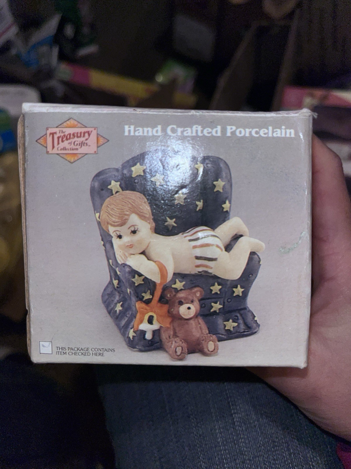 The Treasury of Gifts Collection Hand Crafted Porcelain Baby Figurine Star Chair