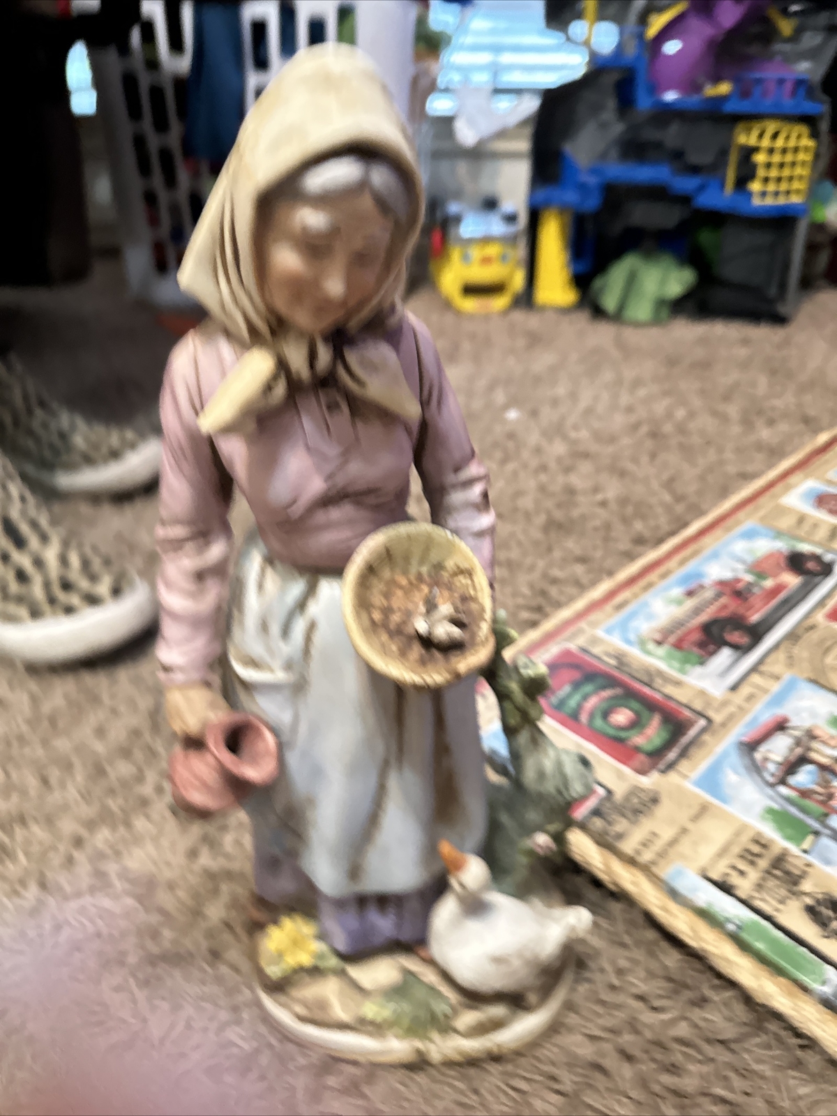 vintage homco figurine Old Woman With Goose 13.5 Inch