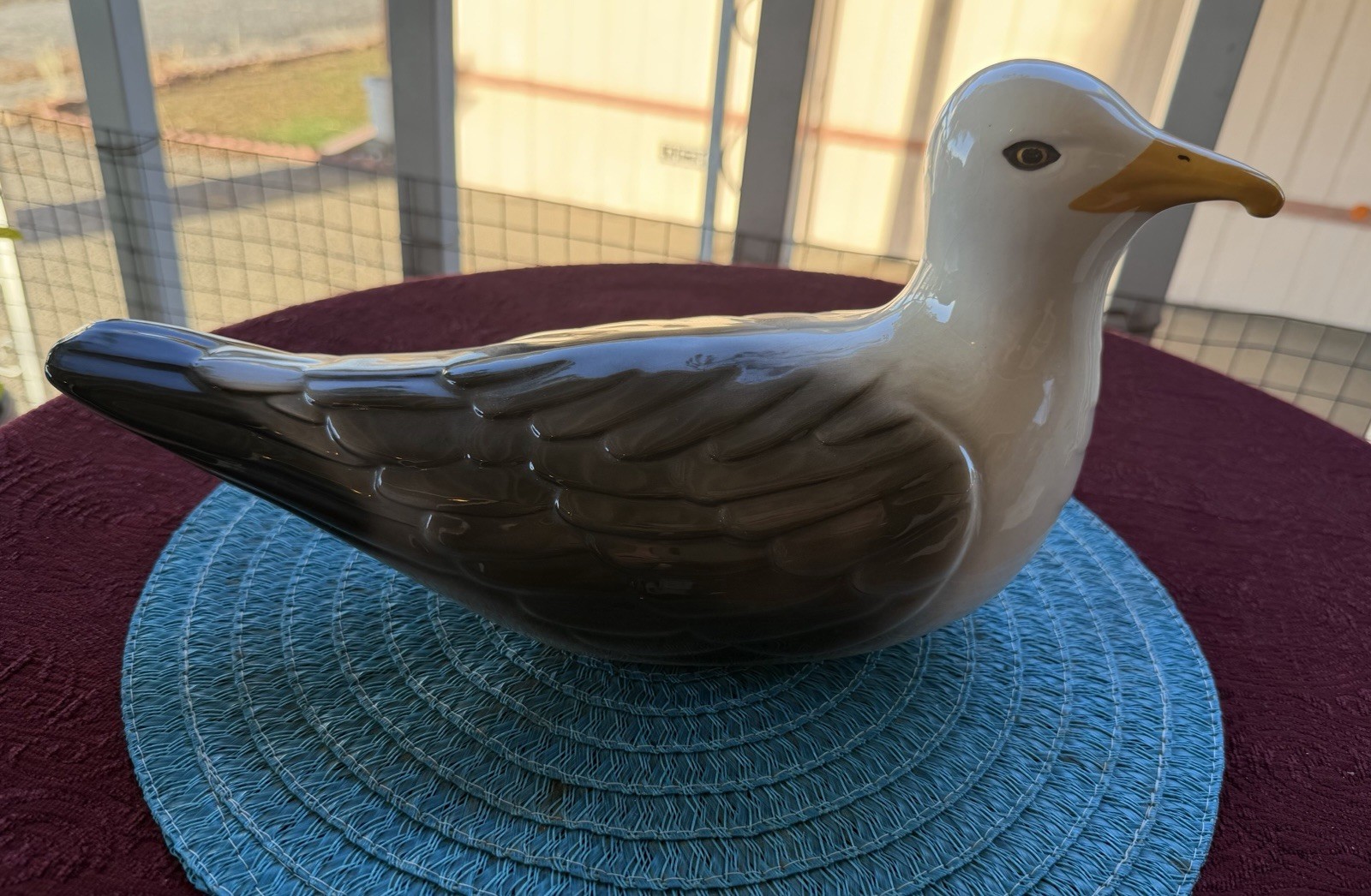 Vintage Approx 16” Signed R. Coffey Ceramic Seagull– Nautical Coastal Decor