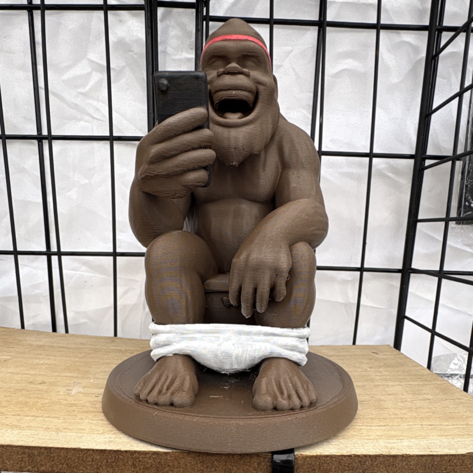 Bigfoot Figurine Brown White Toilet Humor Decorative Sculpture for Adults